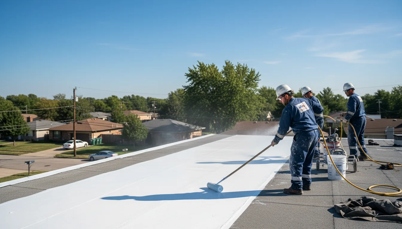 Commercial roof coating in Welda, KS near me